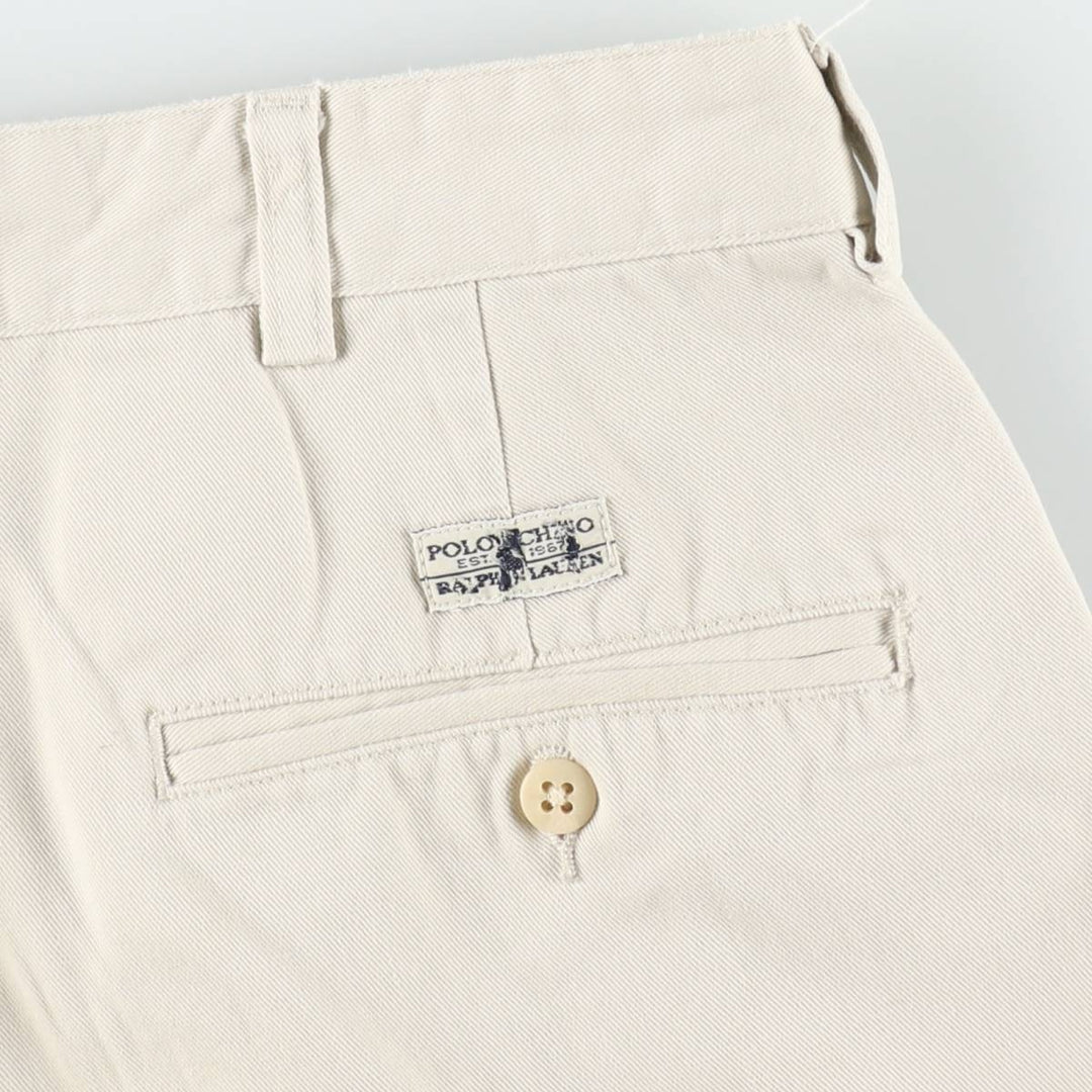 Ralph Lauren POLO RALPH LAUREN HAMMOND PANT Two-pleat Chino Pants Men's W35 equivalent cotton ivory Vintage Second Hand