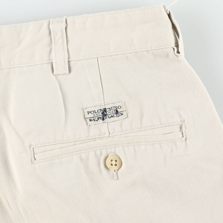 Ralph Lauren POLO RALPH LAUREN HAMMOND PANT Two-pleat Chino Pants Men's W35 equivalent cotton ivory Vintage Second Hand