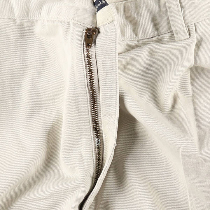Ralph Lauren POLO RALPH LAUREN HAMMOND PANT Two-pleat Chino Pants Men's W35 equivalent cotton ivory Vintage Second Hand
