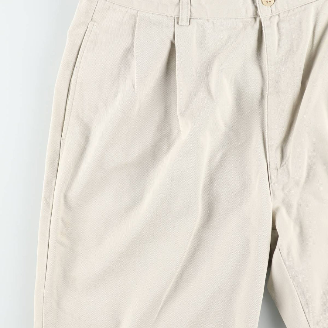 Ralph Lauren POLO RALPH LAUREN HAMMOND PANT Two-pleat Chino Pants Men's W35 equivalent cotton ivory Vintage Second Hand