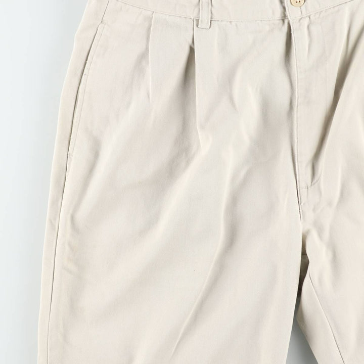 Ralph Lauren POLO RALPH LAUREN HAMMOND PANT Two-pleat Chino Pants Men's W35 equivalent cotton ivory Vintage Second Hand