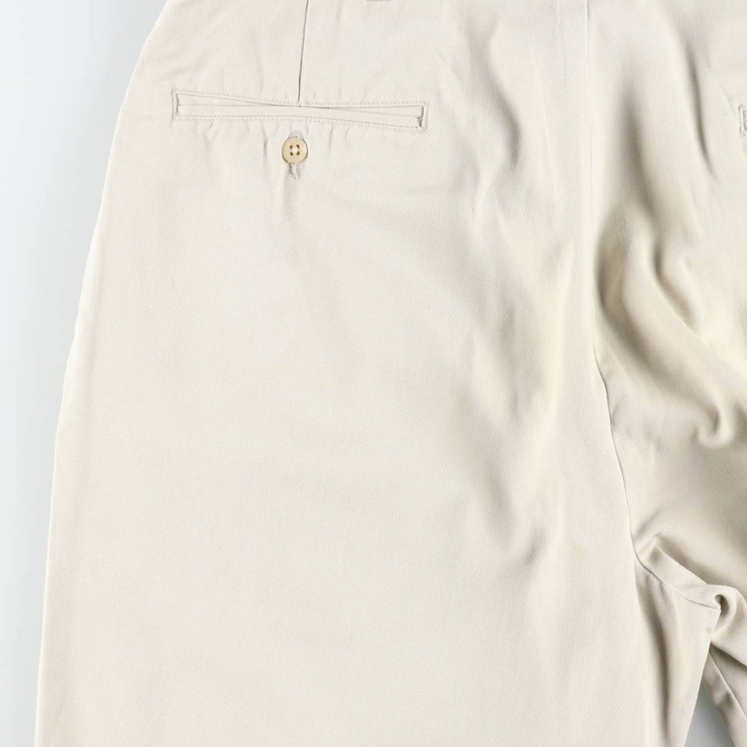 Ralph Lauren POLO RALPH LAUREN HAMMOND PANT Two-pleat Chino Pants Men's W35 equivalent cotton ivory Vintage Second Hand