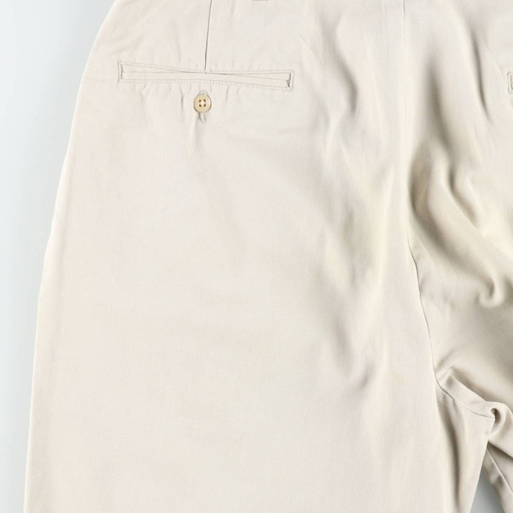 Ralph Lauren POLO RALPH LAUREN HAMMOND PANT Two-pleat Chino Pants Men's W35 equivalent cotton ivory Vintage Second Hand