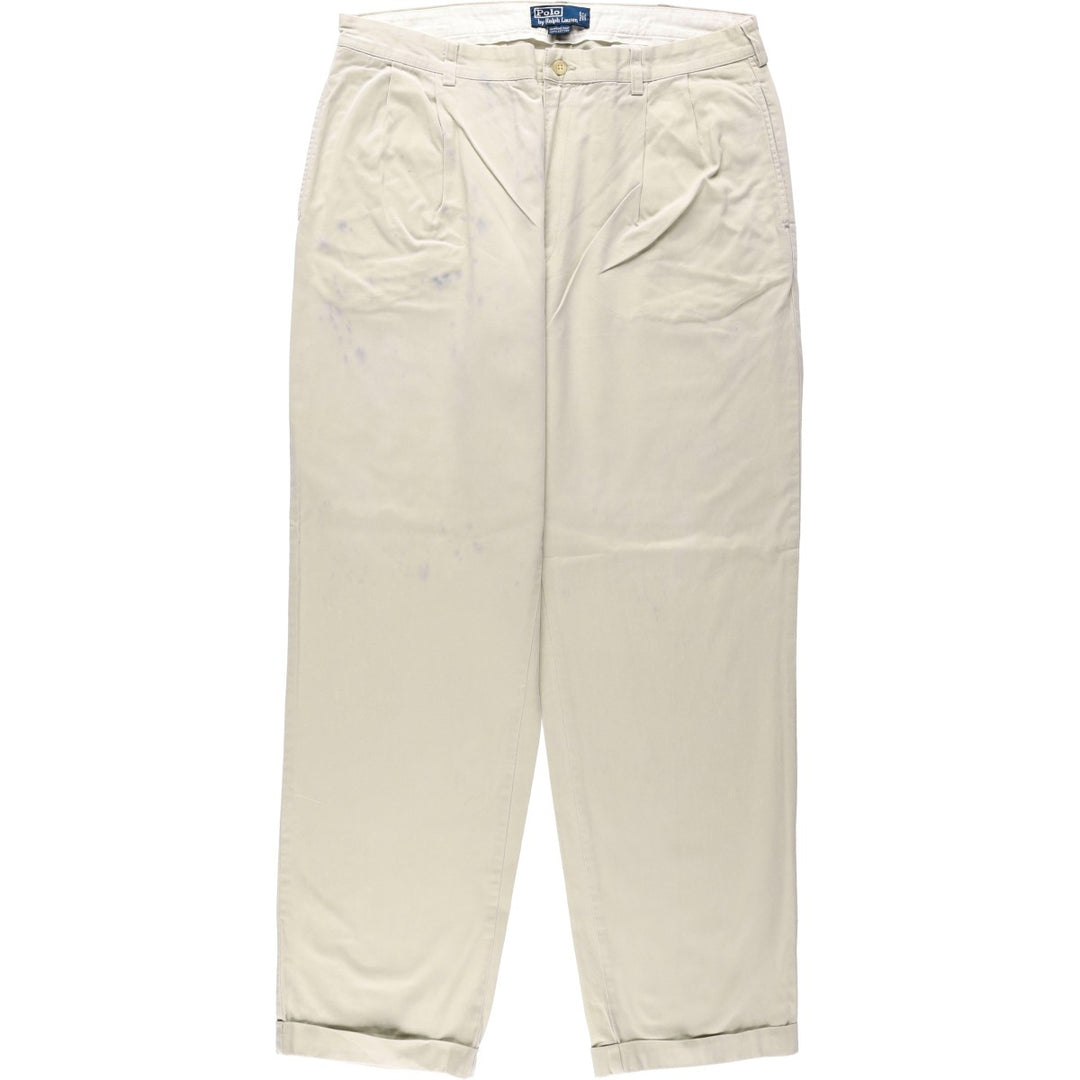 Ralph Lauren POLO RALPH LAUREN HAMMOND PANT, two-pleat chino pants, men's size W37 cotton Beige type Vintage Second Hand