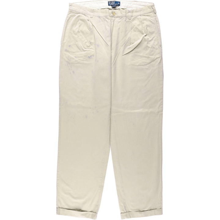 Ralph Lauren POLO RALPH LAUREN HAMMOND PANT, two-pleat chino pants, men's size W37 cotton Beige type Vintage Second Hand