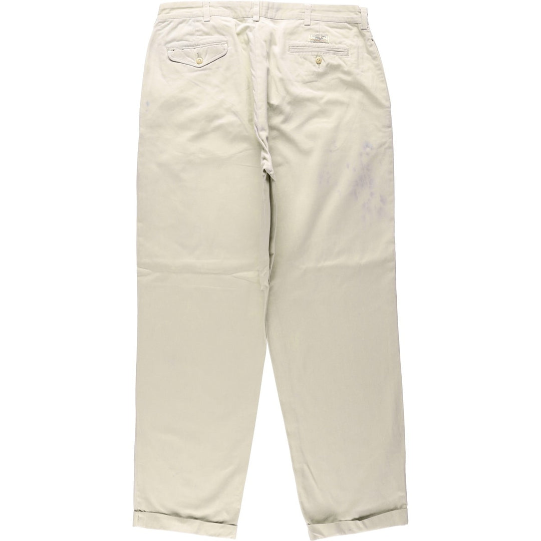 Ralph Lauren POLO RALPH LAUREN HAMMOND PANT, two-pleat chino pants, men's size W37 cotton Beige type Vintage Second Hand