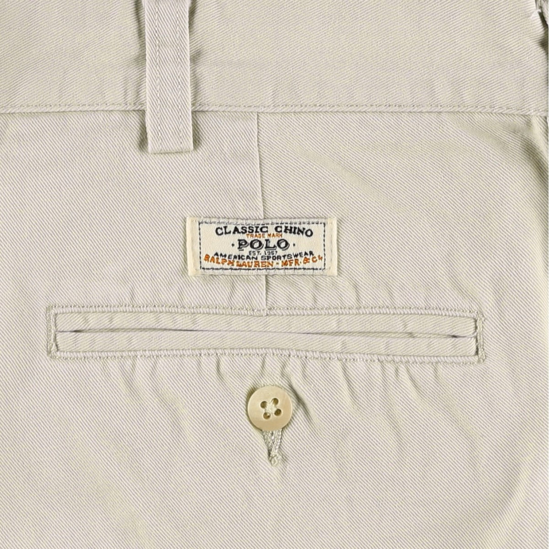 Ralph Lauren POLO RALPH LAUREN HAMMOND PANT, two-pleat chino pants, men's size W37 cotton Beige type Vintage Second Hand