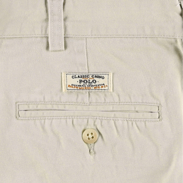 Ralph Lauren POLO RALPH LAUREN HAMMOND PANT, two-pleat chino pants, men's size W37 cotton Beige type Vintage Second Hand