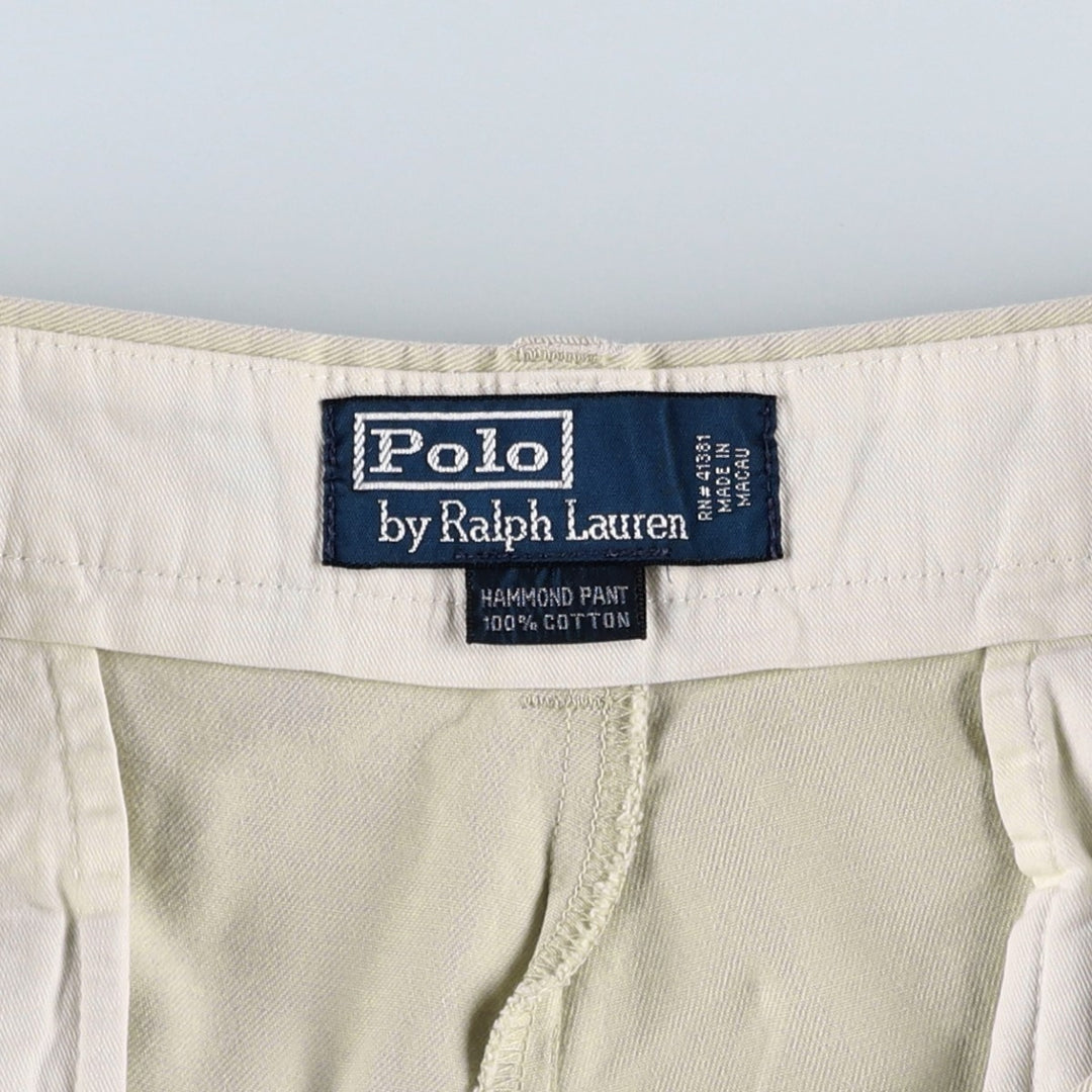 Ralph Lauren POLO RALPH LAUREN HAMMOND PANT, two-pleat chino pants, men's size W37 cotton Beige type Vintage Second Hand