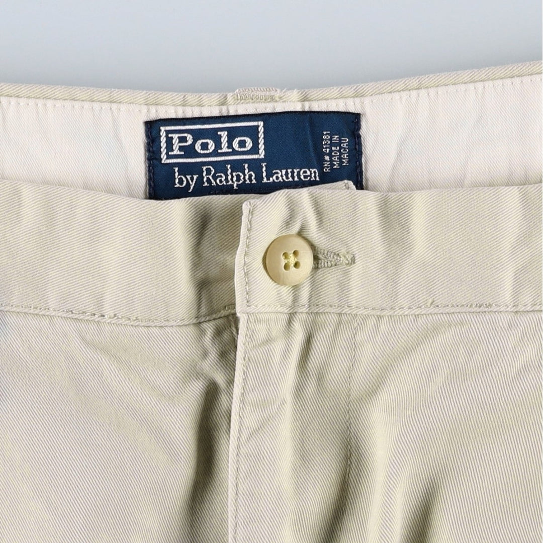 Ralph Lauren POLO RALPH LAUREN HAMMOND PANT, two-pleat chino pants, men's size W37 cotton Beige type Vintage Second Hand