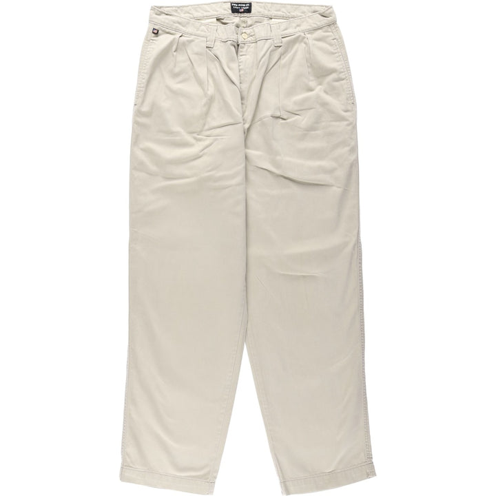 Ralph Lauren POLO JEANS COMPANY Two-Pleat Chino Pants, Men's Size W34 (approx.) cotton Beige type Vintage Second Hand