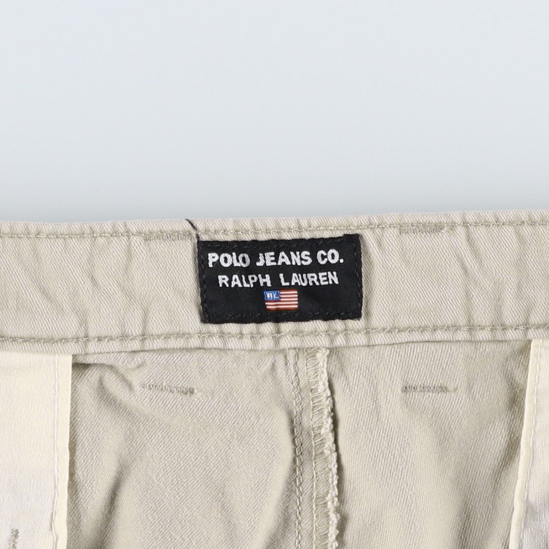 Ralph Lauren POLO JEANS COMPANY Two-Pleat Chino Pants, Men's Size W34 (approx.) cotton Beige type Vintage Second Hand