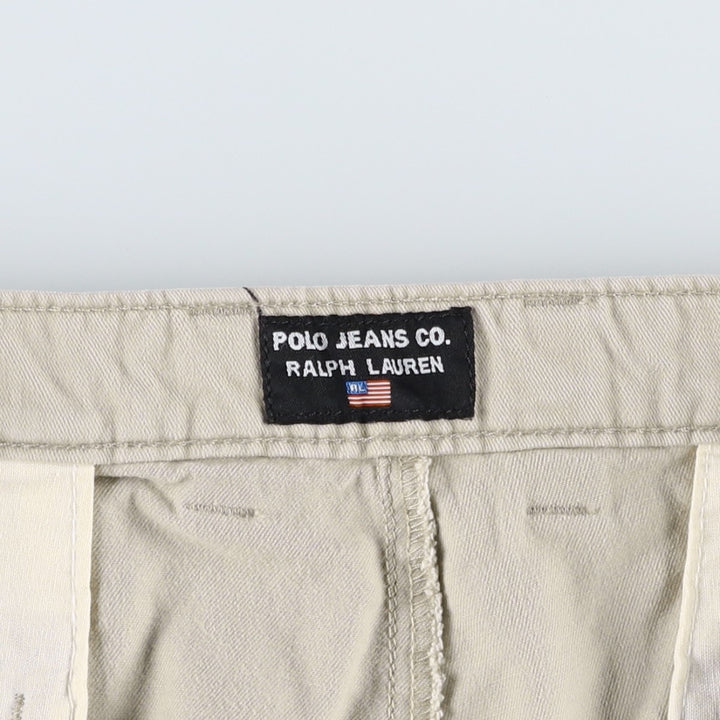 Ralph Lauren POLO JEANS COMPANY Two-Pleat Chino Pants, Men's Size W34 (approx.) cotton Beige type Vintage Second Hand