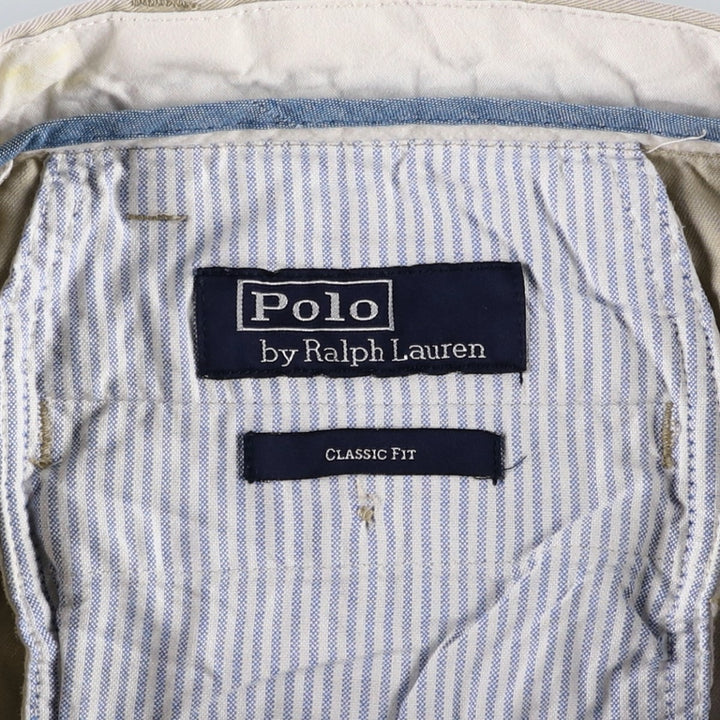 Ralph Lauren POLO by Ralph Lauren Classic Fit Two-Pleated Chino Pants, Men's, Size W32 cotton Beige type Vintage Second Hand