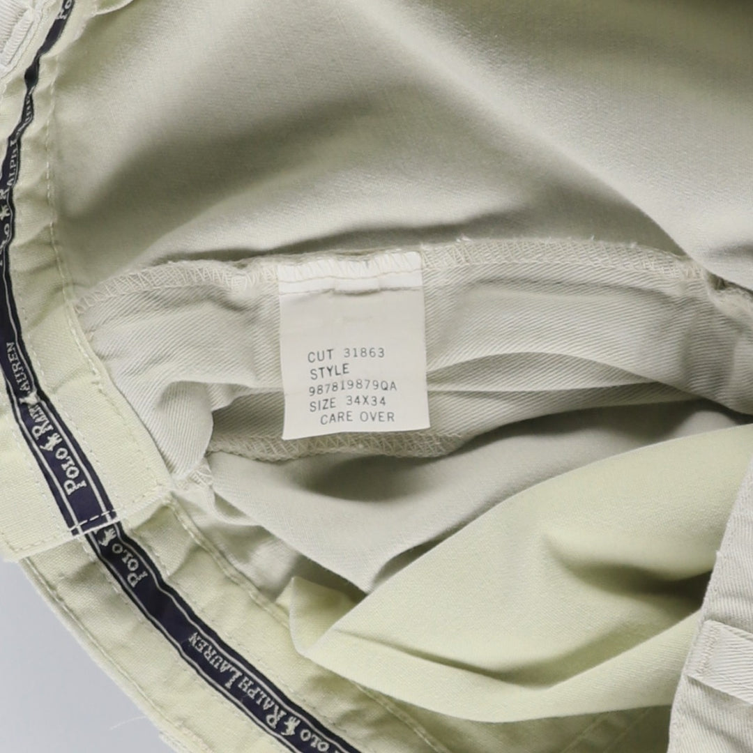Ralph Lauren Polo Ralph Lauren Chino Pants, Made in USA, Men's Size W34 (approx.) cotton Beige type Vintage Second Hand