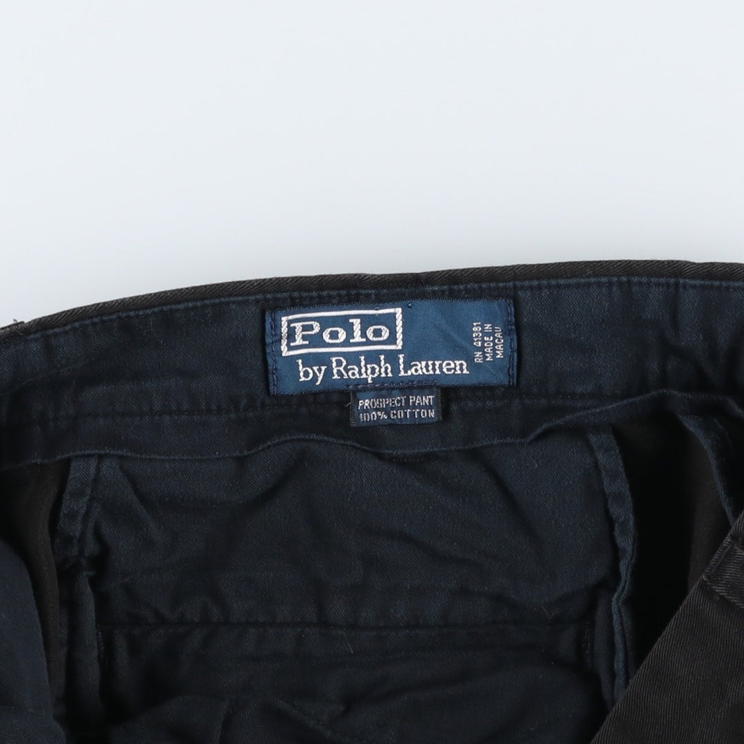 Ralph Lauren POLO by Ralph Lauren PROSPECT PANT Chino pants for men, equivalent to w35 cotton black type Vintage Second Hand
