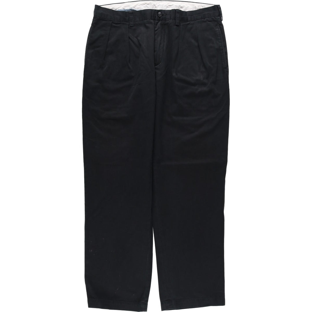 Ralph Lauren POLO by Ralph Lauren CLASSIC FIT Two-Pleat Chino Pants, Men's Size W35 (approx.) cotton black type Vintage Second Hand