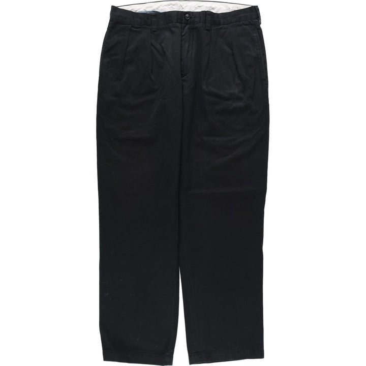 Ralph Lauren POLO by Ralph Lauren CLASSIC FIT Two-Pleat Chino Pants, Men's Size W35 (approx.) cotton black type Vintage Second Hand