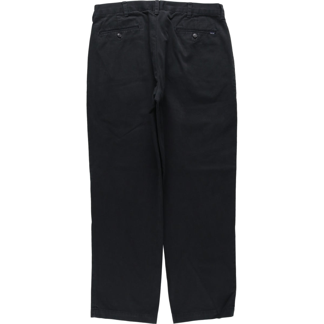 Ralph Lauren POLO by Ralph Lauren CLASSIC FIT Two-Pleat Chino Pants, Men's Size W35 (approx.) cotton black type Vintage Second Hand