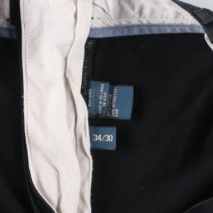 Ralph Lauren POLO by Ralph Lauren CLASSIC FIT Two-Pleat Chino Pants, Men's Size W35 (approx.) cotton black type Vintage Second Hand