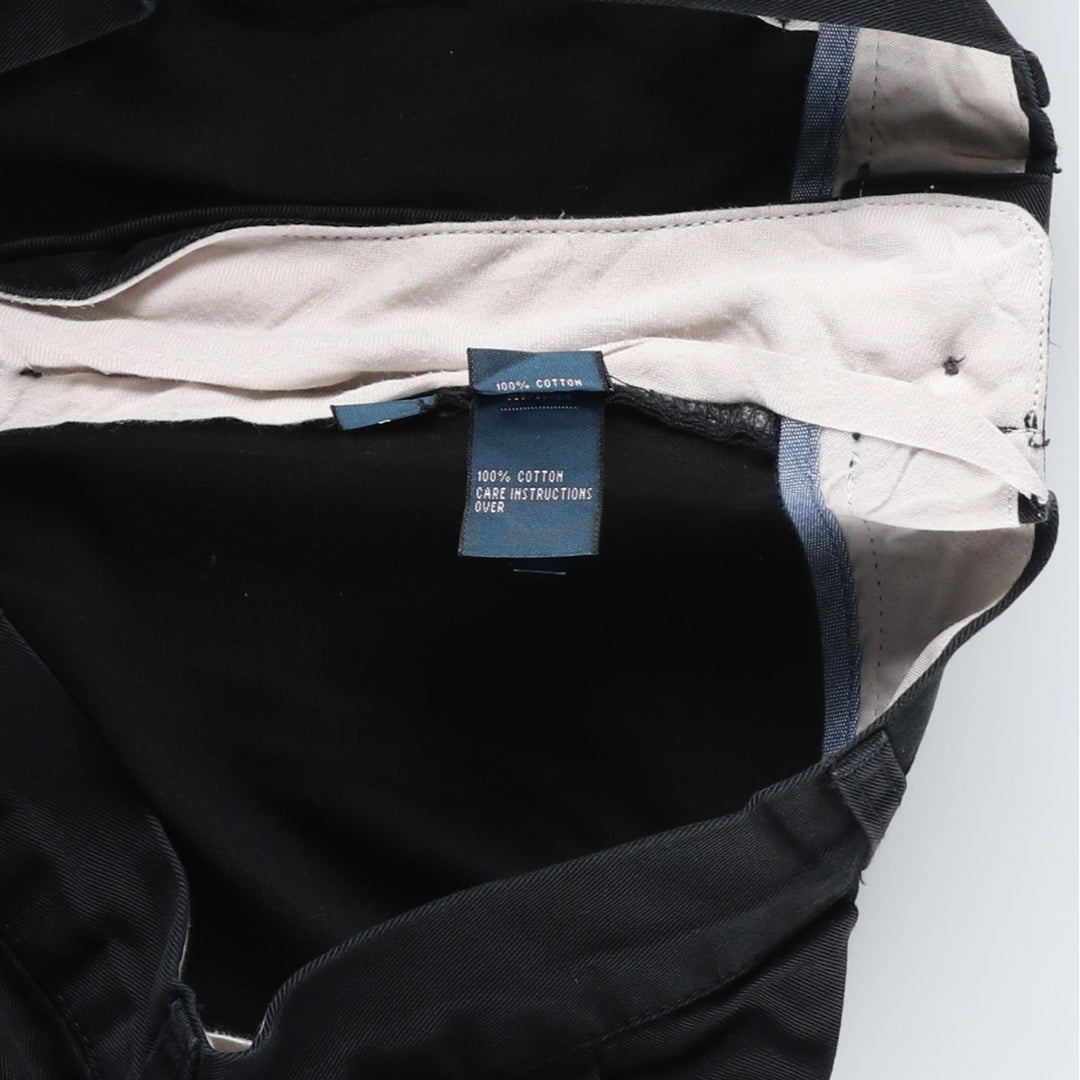 Ralph Lauren POLO by Ralph Lauren CLASSIC FIT Two-Pleat Chino Pants, Men's Size W35 (approx.) cotton black type Vintage Second Hand