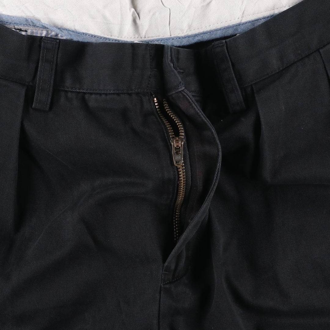Ralph Lauren POLO by Ralph Lauren CLASSIC FIT Two-Pleat Chino Pants, Men's Size W35 (approx.) cotton black type Vintage Second Hand
