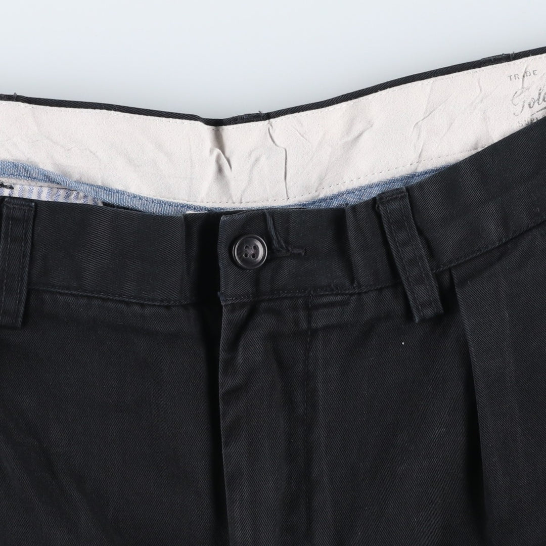 Ralph Lauren POLO by Ralph Lauren CLASSIC FIT Two-Pleat Chino Pants, Men's Size W35 (approx.) cotton black type Vintage Second Hand