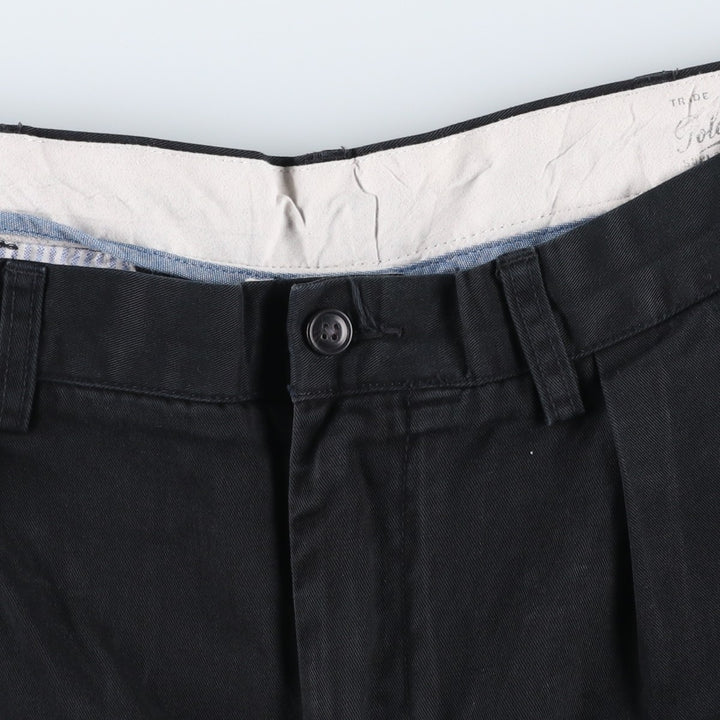 Ralph Lauren POLO by Ralph Lauren CLASSIC FIT Two-Pleat Chino Pants, Men's Size W35 (approx.) cotton black type Vintage Second Hand
