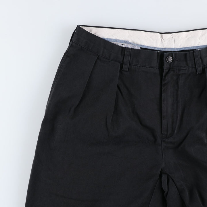 Ralph Lauren POLO by Ralph Lauren CLASSIC FIT Two-Pleat Chino Pants, Men's Size W35 (approx.) cotton black type Vintage Second Hand