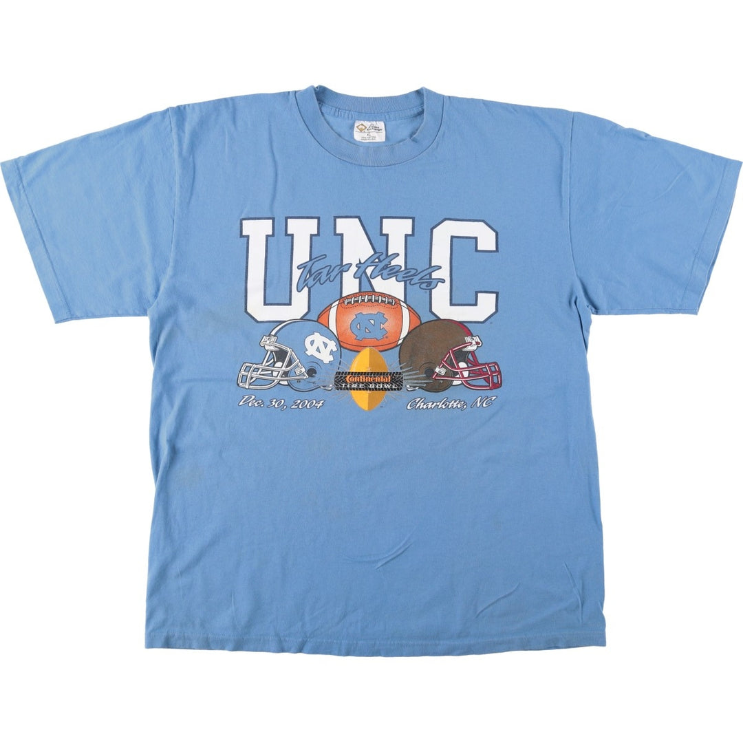 2000'S The Cotton Exchange NORTH CAROLINA University of North Carolina College T-shirt, Made in USA, Men's XL equivalent. cotton Blue type light blue Vintage Second Hand