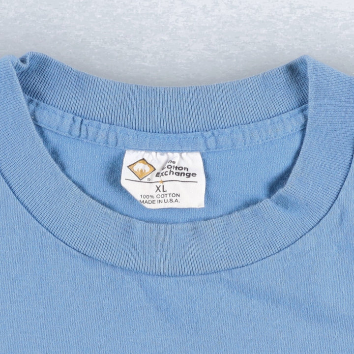 2000'S The Cotton Exchange NORTH CAROLINA University of North Carolina College T-shirt, Made in USA, Men's XL equivalent. cotton Blue type light blue Vintage Second Hand