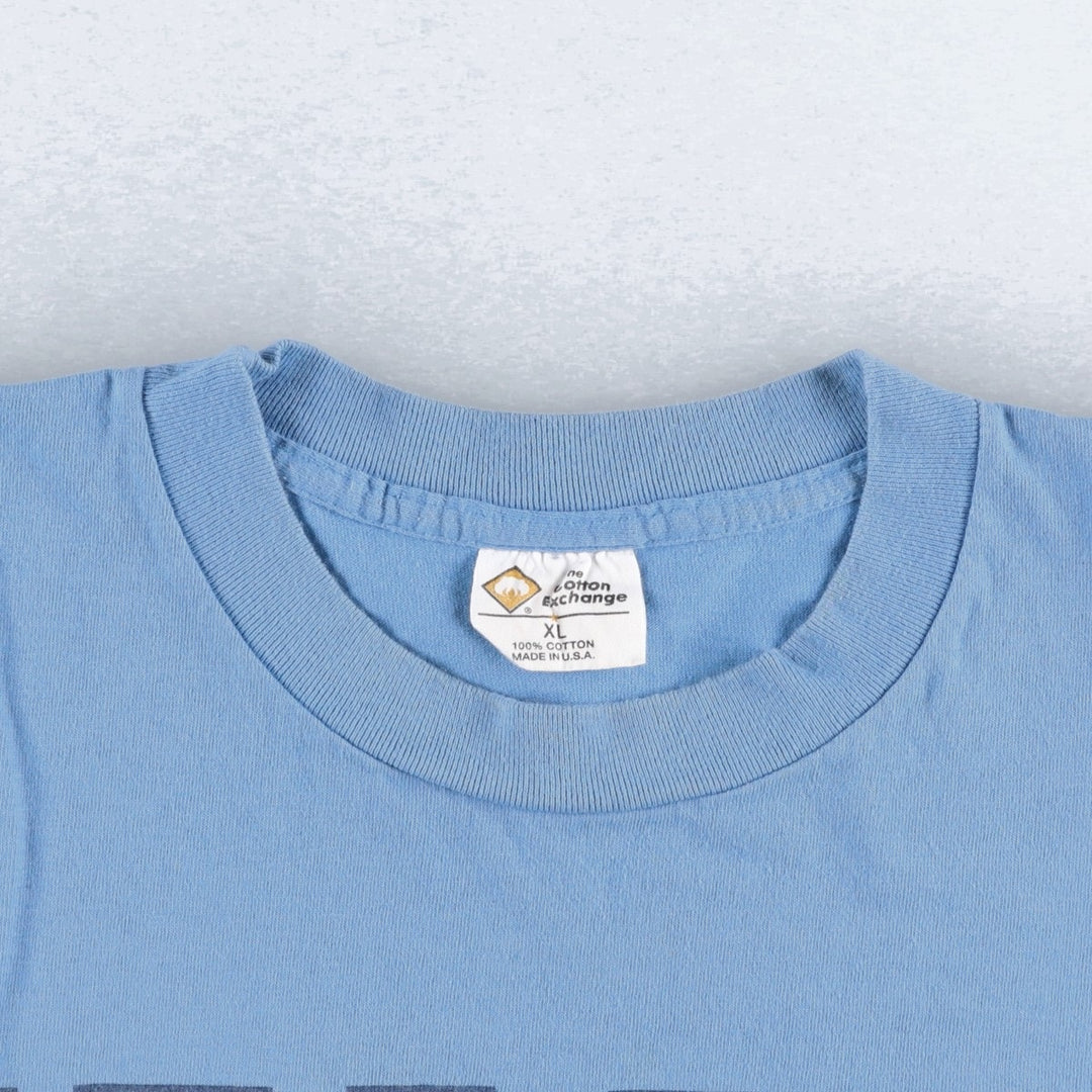 2000'S The Cotton Exchange NORTH CAROLINA University of North Carolina College T-shirt, Made in USA, Men's XL equivalent. cotton Blue type light blue Vintage Second Hand