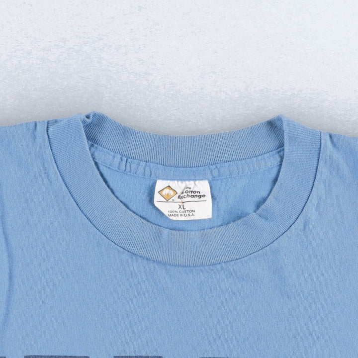 2000'S The Cotton Exchange NORTH CAROLINA University of North Carolina College T-shirt, Made in USA, Men's XL equivalent. cotton Blue type light blue Vintage Second Hand