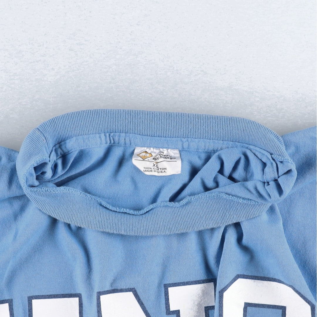 2000'S The Cotton Exchange NORTH CAROLINA University of North Carolina College T-shirt, Made in USA, Men's XL equivalent. cotton Blue type light blue Vintage Second Hand