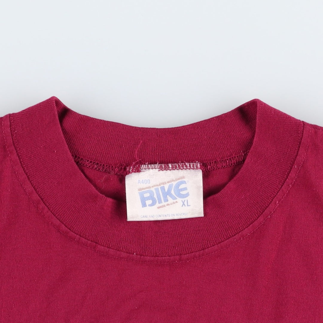 Vintage 90'S BIKE College T-shirt, Made in USA, Men's XL polyester red type Vintage Second Hand
