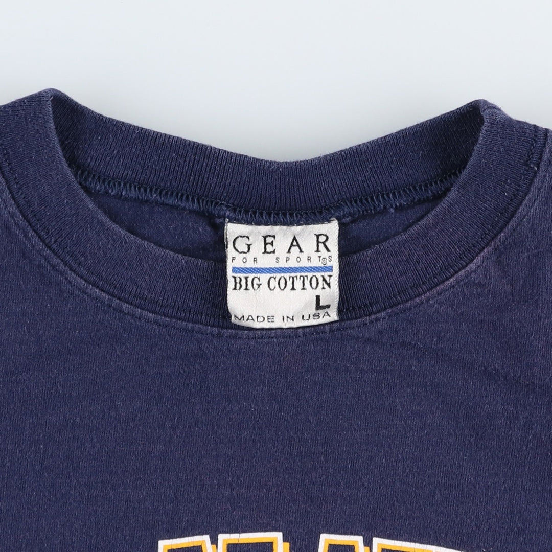 90'S GEAR USNA Naval Academy College T-Shirt, Made in USA, Men's Size L (Equivalent), Vintage cotton navy blue type Vintage Second Hand