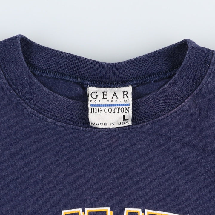 90'S GEAR USNA Naval Academy College T-Shirt, Made in USA, Men's Size L (Equivalent), Vintage cotton navy blue type Vintage Second Hand