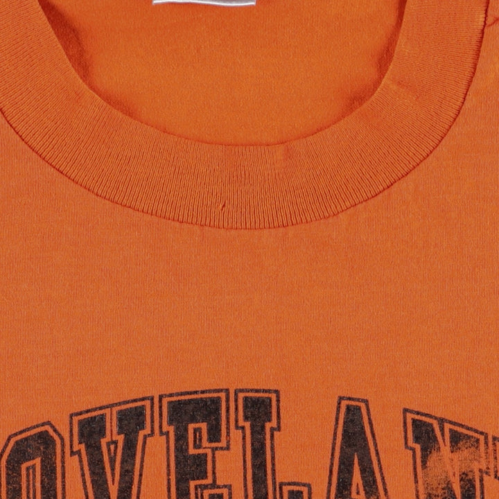 90'S Fruit of the Loom Triple Print College T-Shirt, Made in USA, Men's Size L (Equivalent), Vintage cotton orange type Vintage Second Hand