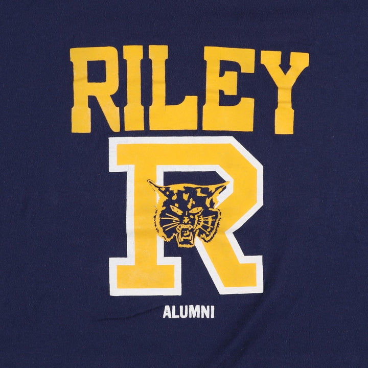 90'S Russell College T-shirt, Made in USA, Men's XL, Vintage polyester navy blue type Vintage Second Hand