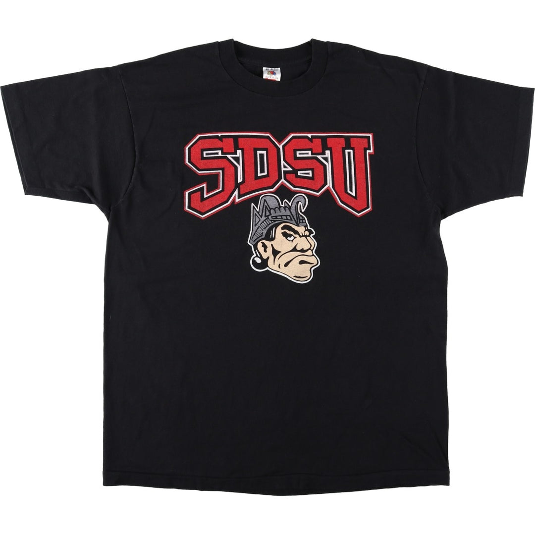 90'S Fruit of the Loom College T-shirt, Made in USA, Men's XL, Vintage cotton black type Vintage Second Hand