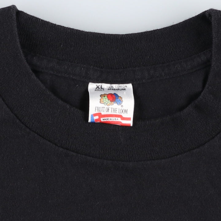 90'S Fruit of the Loom College T-shirt, Made in USA, Men's XL, Vintage cotton black type Vintage Second Hand