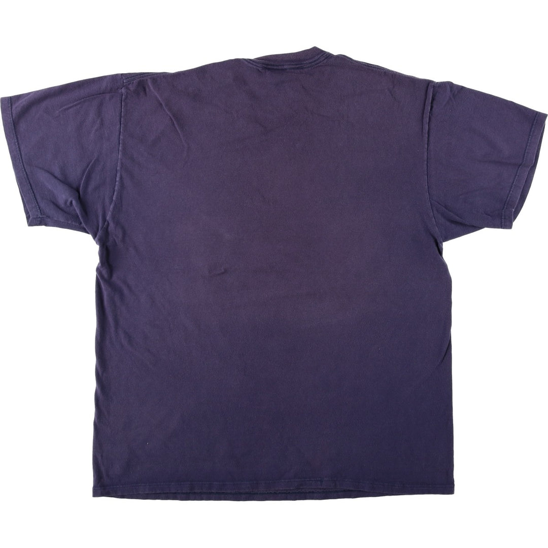 90'S Velva Sheen College T-Shirt, Made in USA, Men's XL equivalent, Vintage cotton navy blue type Vintage Second Hand