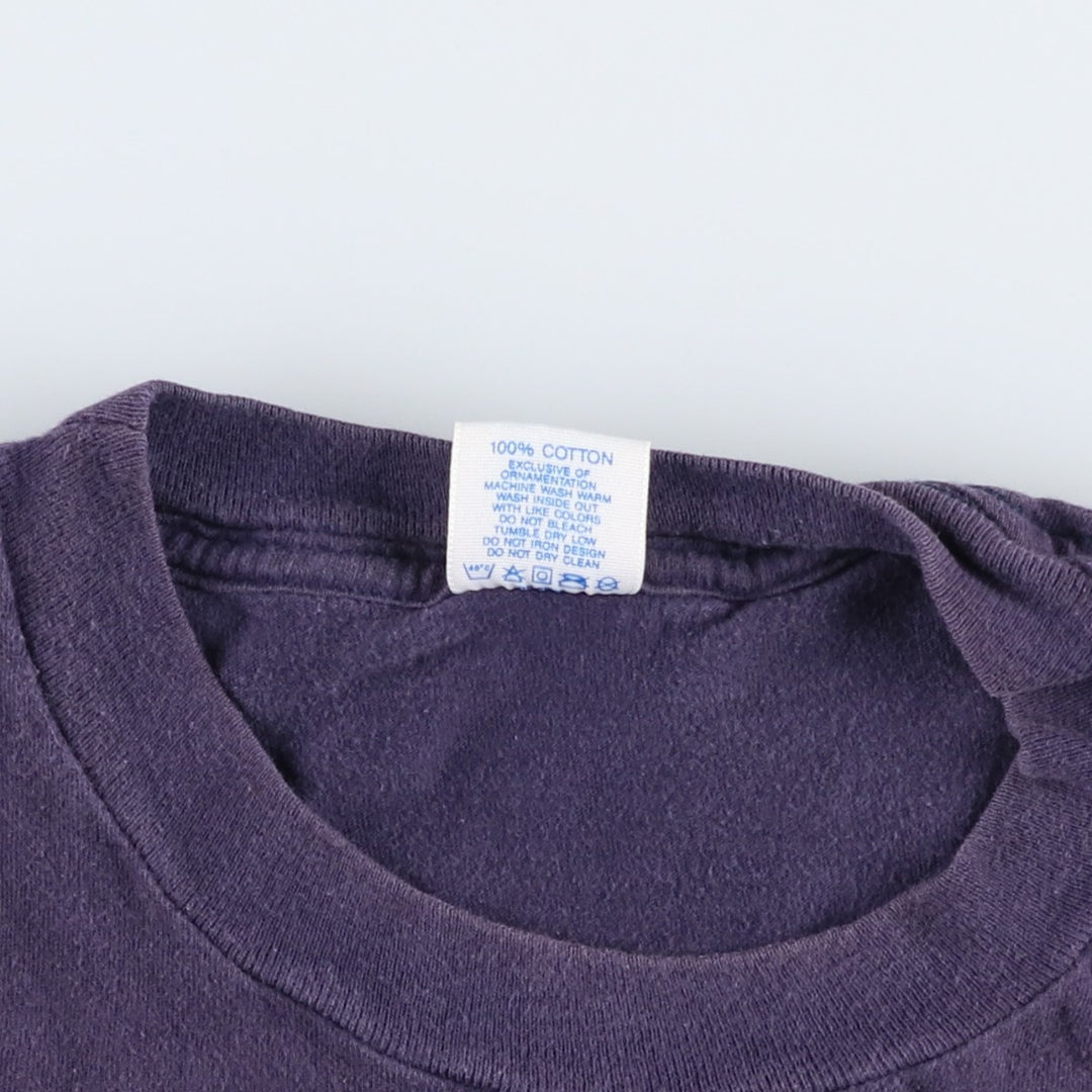 90'S Velva Sheen College T-Shirt, Made in USA, Men's XL equivalent, Vintage cotton navy blue type Vintage Second Hand