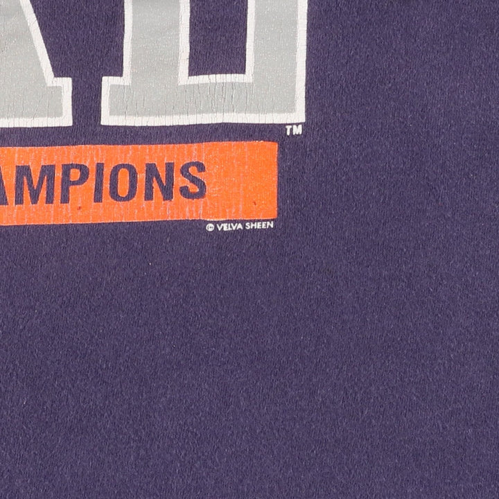 90'S Velva Sheen College T-Shirt, Made in USA, Men's XL equivalent, Vintage cotton navy blue type Vintage Second Hand