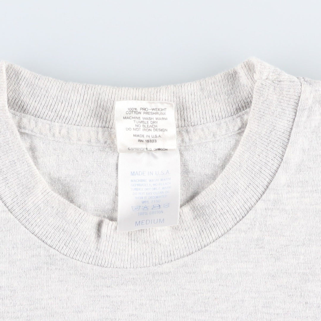 80s-90'S Oh SHiRT College T-shirt, Made in USA, Men's Size M (approx.), Vintage cotton gray type Vintage Second Hand