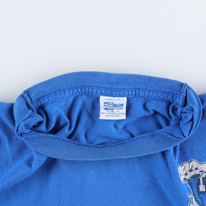 90'S SALEM College T-shirt, Made in USA, Men's XL equivalent, Vintage cotton blue type Vintage Second Hand