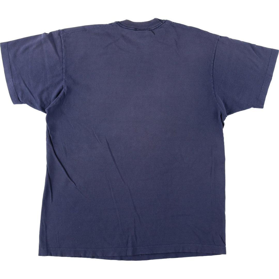 70s-80'S Collegiate Pacific College T-Shirt, Made in USA, Men's XL equivalent, Vintage cotton navy blue type Vintage Second Hand