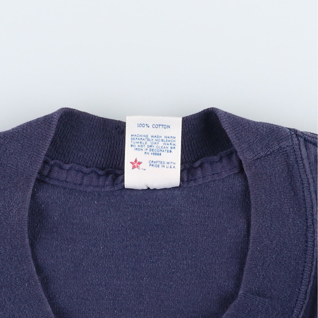 90'S Sofie College T-shirt, Made in USA, Men's XL equivalent, Vintage cotton navy blue type Vintage Second Hand