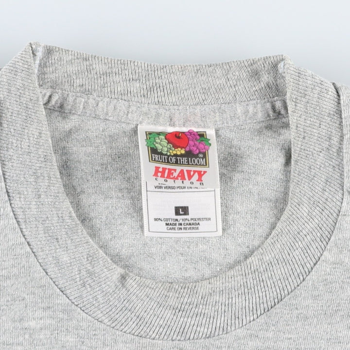 2000'S Fruit of the Loom College T-shirt, Made in Canada, Men's Size L (approx.) cotton gray type Vintage Second Hand