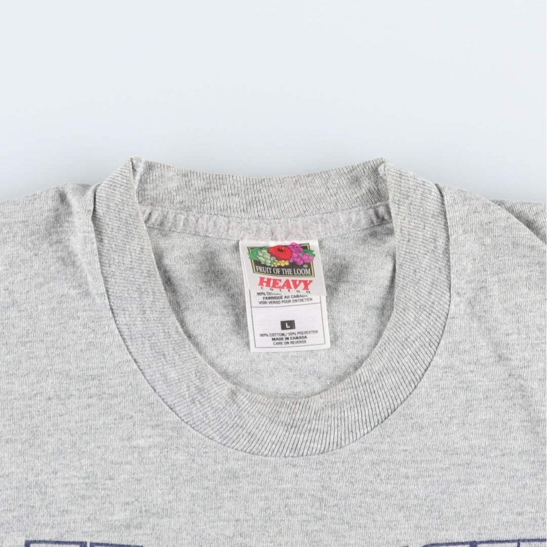 2000'S Fruit of the Loom College T-shirt, Made in Canada, Men's Size L (approx.) cotton gray type Vintage Second Hand